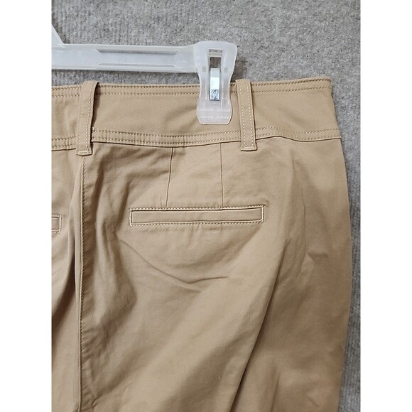 Talbots Wide Leg Chino Pants Womens 14W Brown Cotton Stretch - Picture 5 of 9